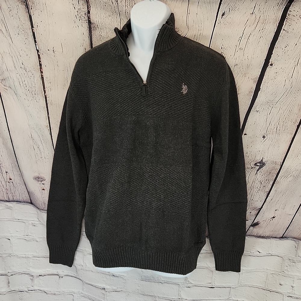 NWT U.S.Polo Assn men's 1/4 zipped pullover sweater